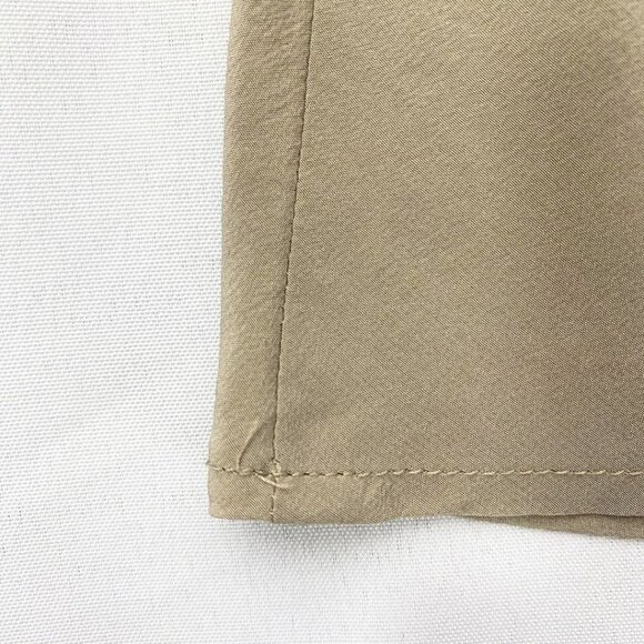 JUDITH & CHARLES TAUPE GRAY IVORY WHITE SILK COLORBLOCK V-NECK SLEEVELESS BLOUSE - Picture 6 of 7